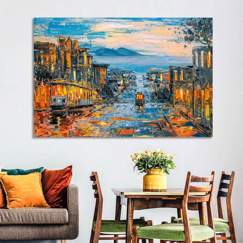 San Francisco Cable Car at Dusk Wall Art