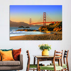 Golden Hour at the Golden Gate Bridge Wall Art