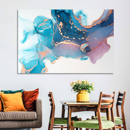 Flowing Fluid Glitter Abstract Wall Art