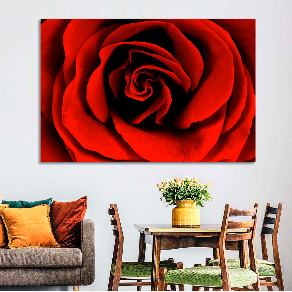 Velvety Red Rose Close-up Wall Art