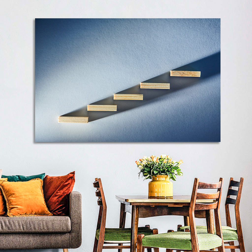 Five Wooden Steps Abstraction Wall Art