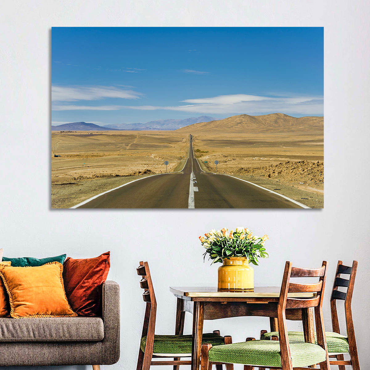 Atacama Road to the Horizon Wall Art in a room, landscape