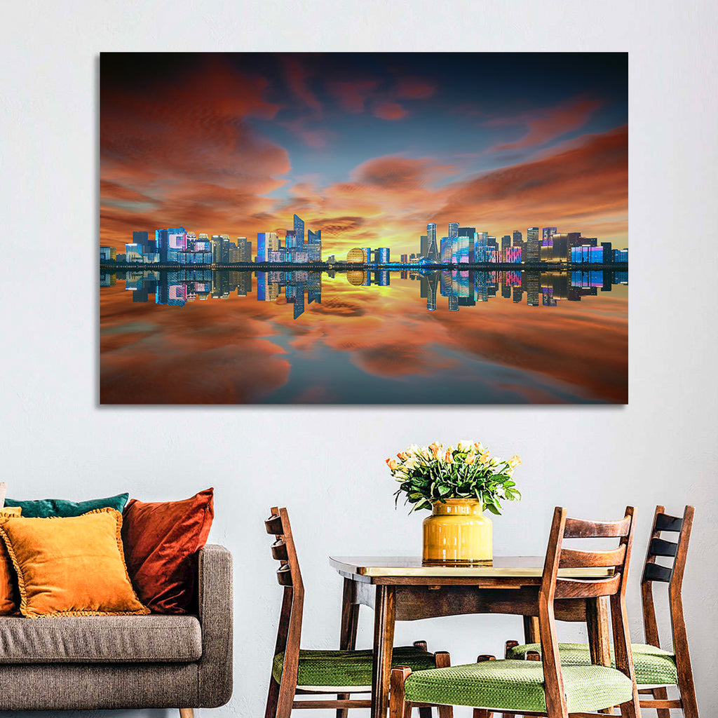 Hangzhou Golden Sphere Skyline at Dusk Wall Art