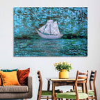 White Sailboat Reflection Wall Art