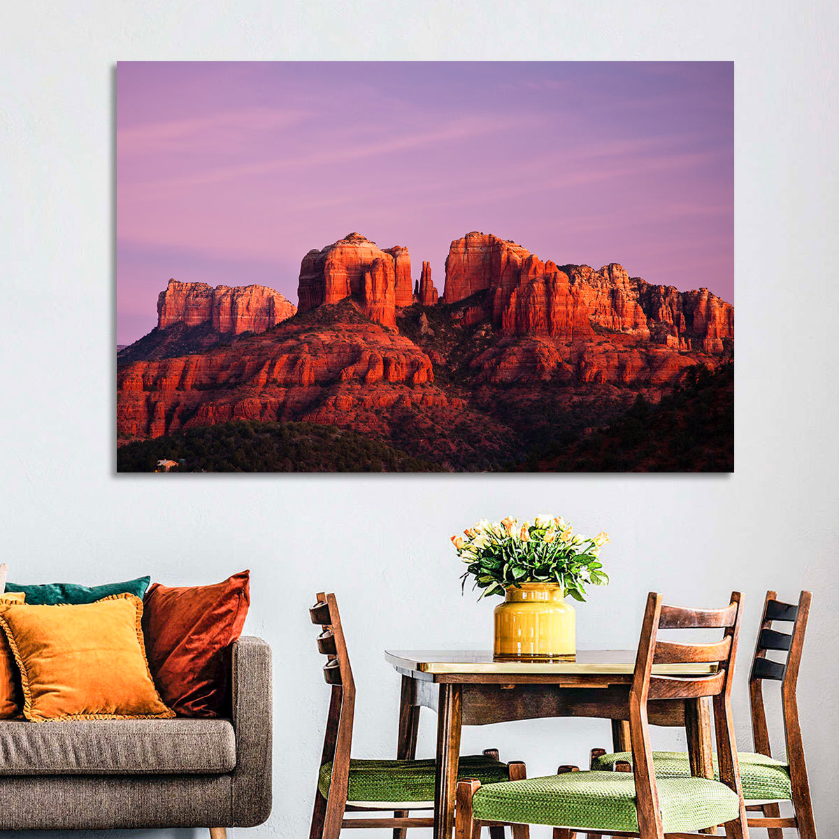 Cathedral Rock Sunset, Sedona Wall Art in a room, landscape