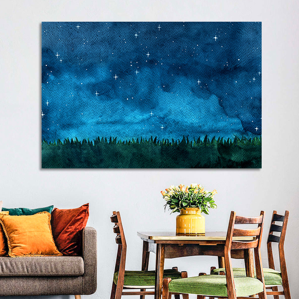 Starry Meadow Nightscape Wall Art