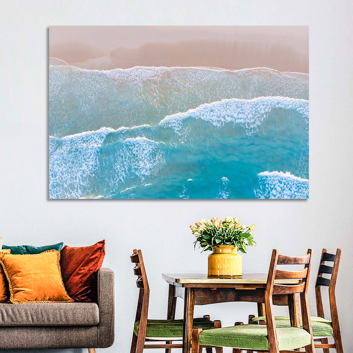 Ocean Beach Waves Aerial Wall Art