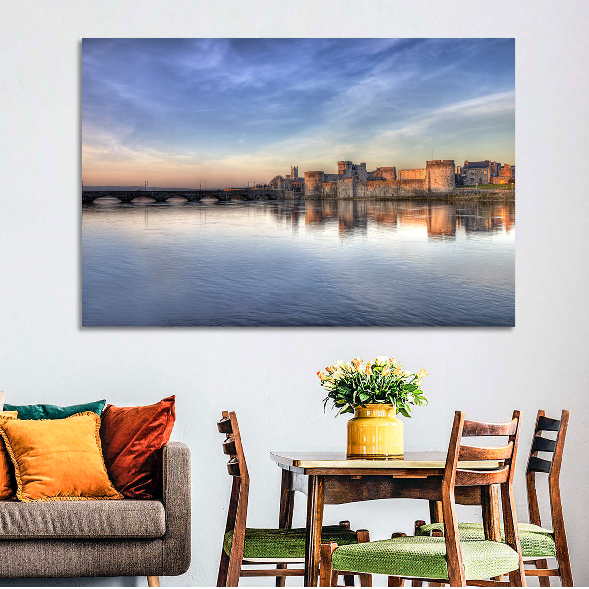 King John's Castle at Sunset Wall Art in a room, landscape