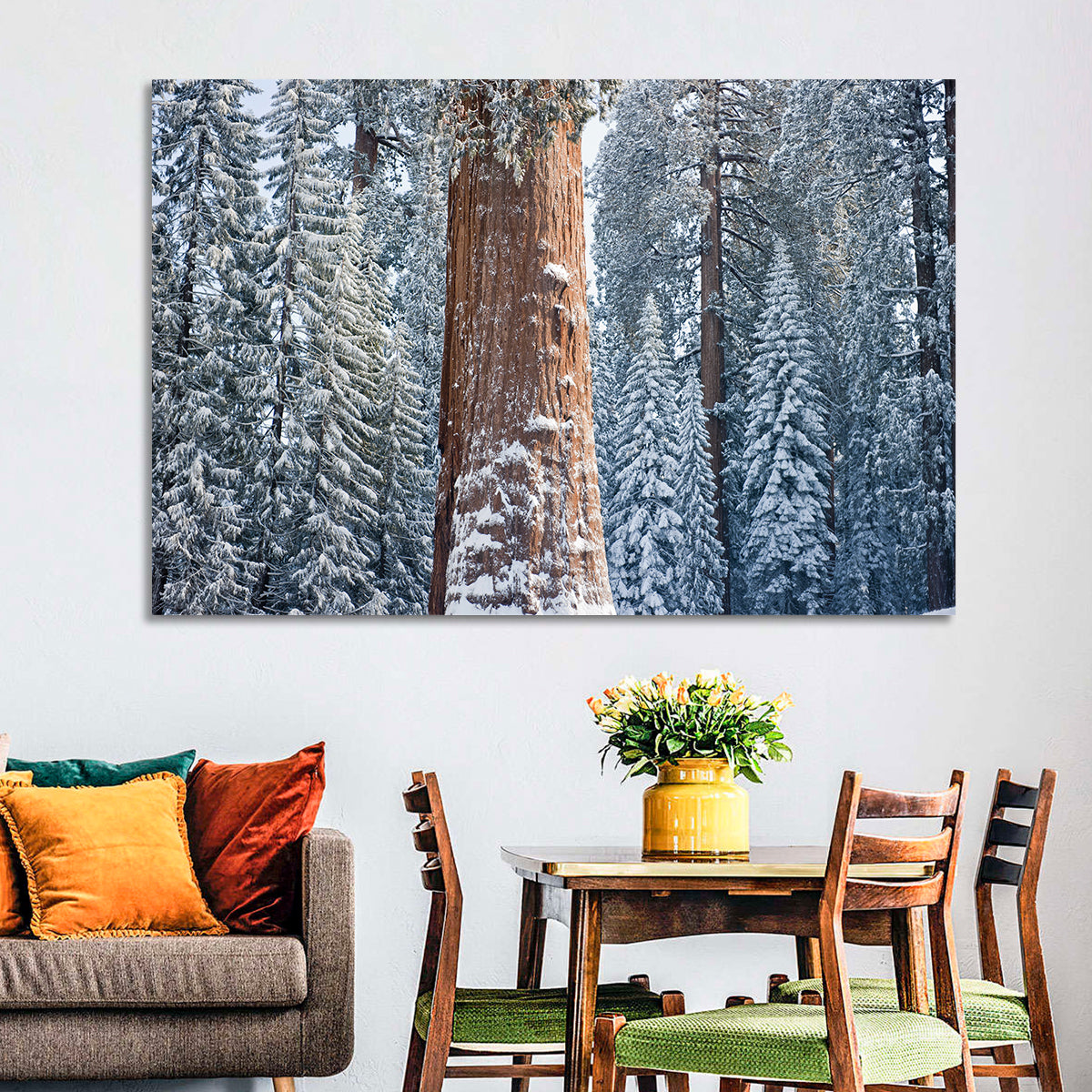 Winter Giant Sequoia in Snowy Forest Wall Art