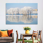 Winter Lake Reflection Wall Art