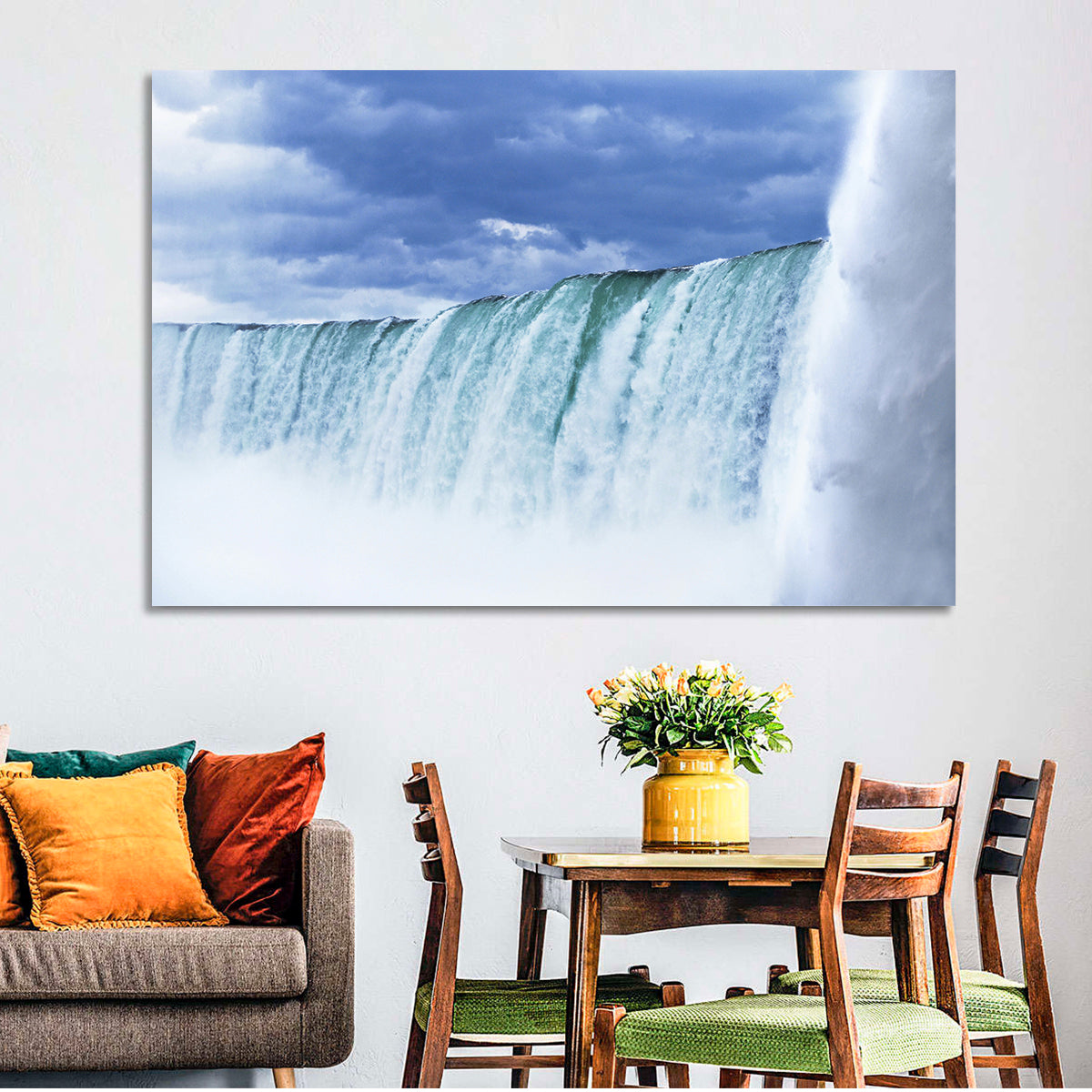 Niagara Falls Horseshoe View Wall Art in a room, landscape