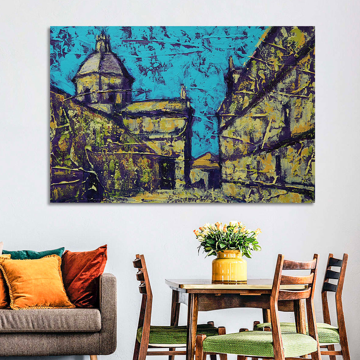 Las Agustinas Alleyway Abstraction Wall Art in a room, landscape