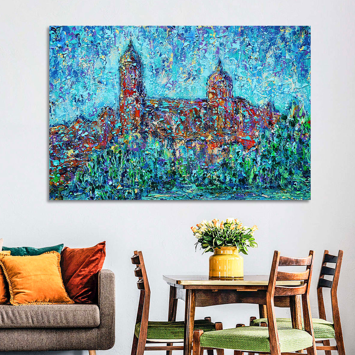 Salamanca Dual Domes Reflection Wall Art in a room, landscape