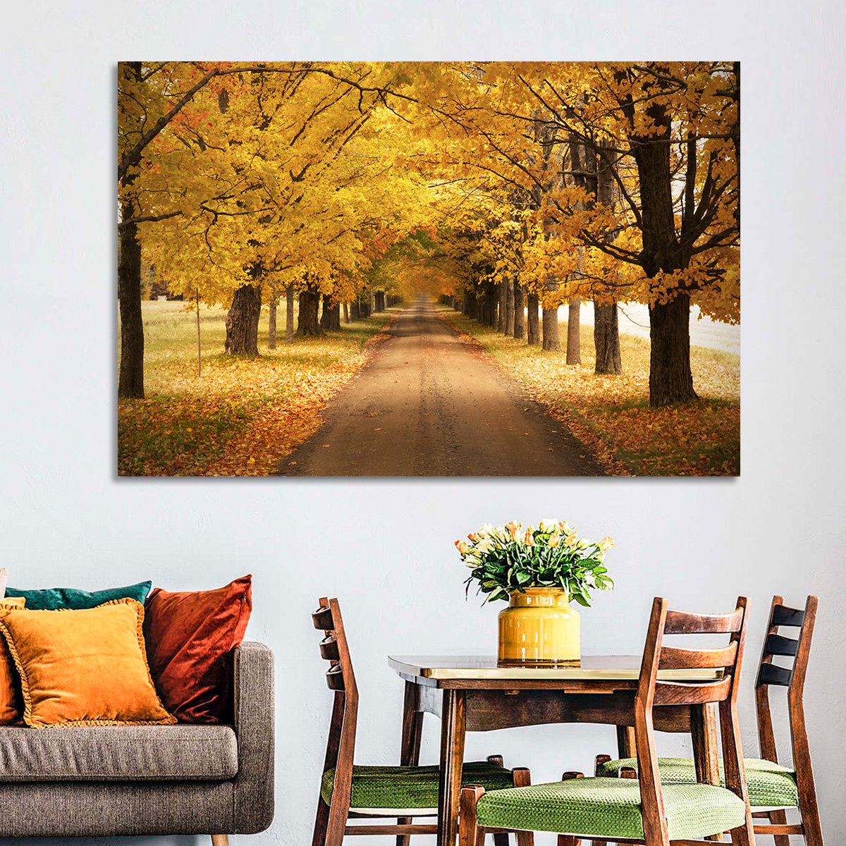 Golden Autumn Road Wall Art