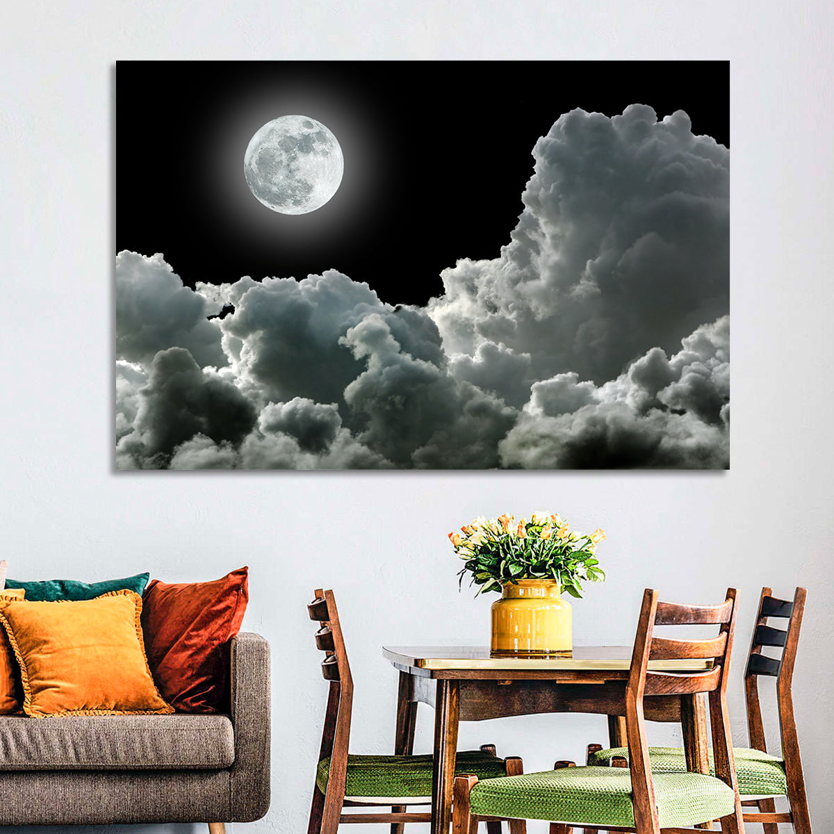 Cloudy Moonlight Wall Art