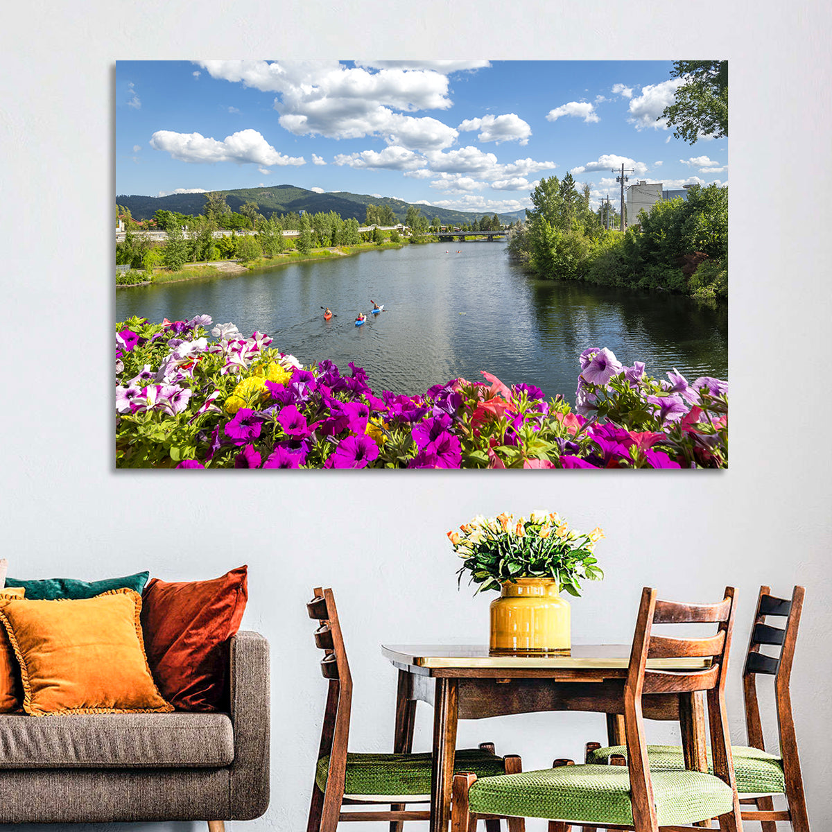 Sand Creek River with Petunias Wall Art
