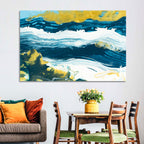 Flowing Streams with Gold Accents Wall Art