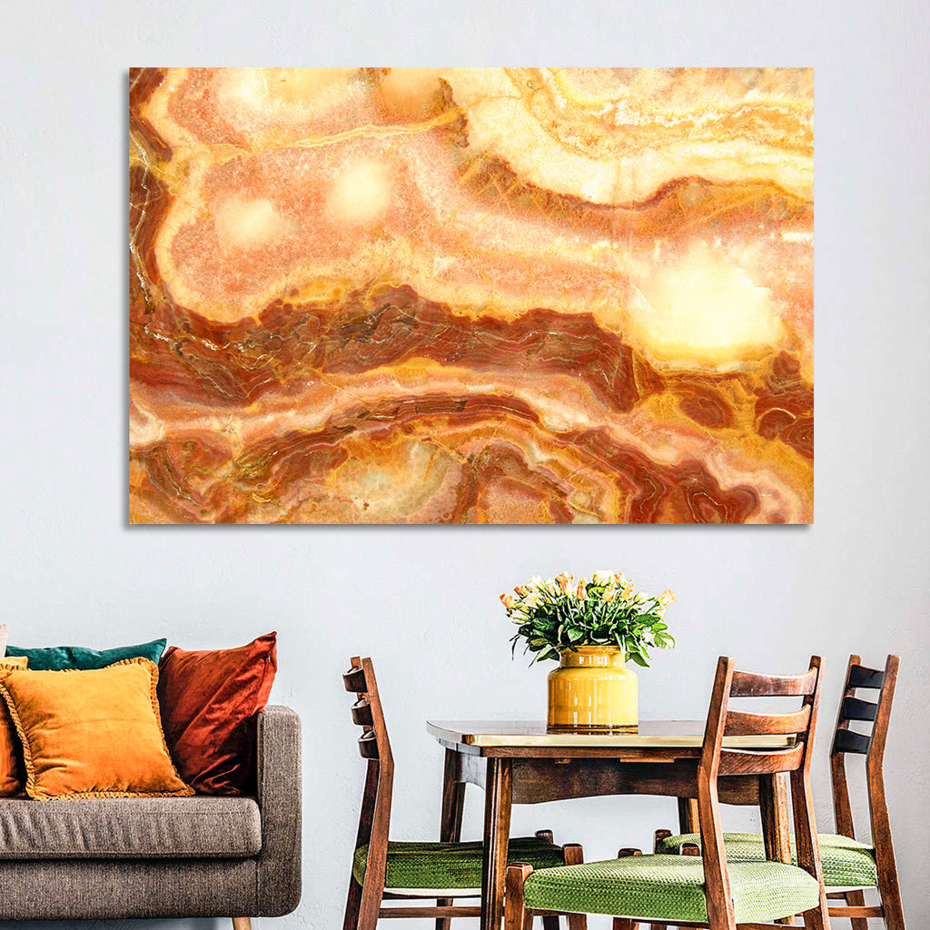 Golden Agate Stone Abstract Wall Art
