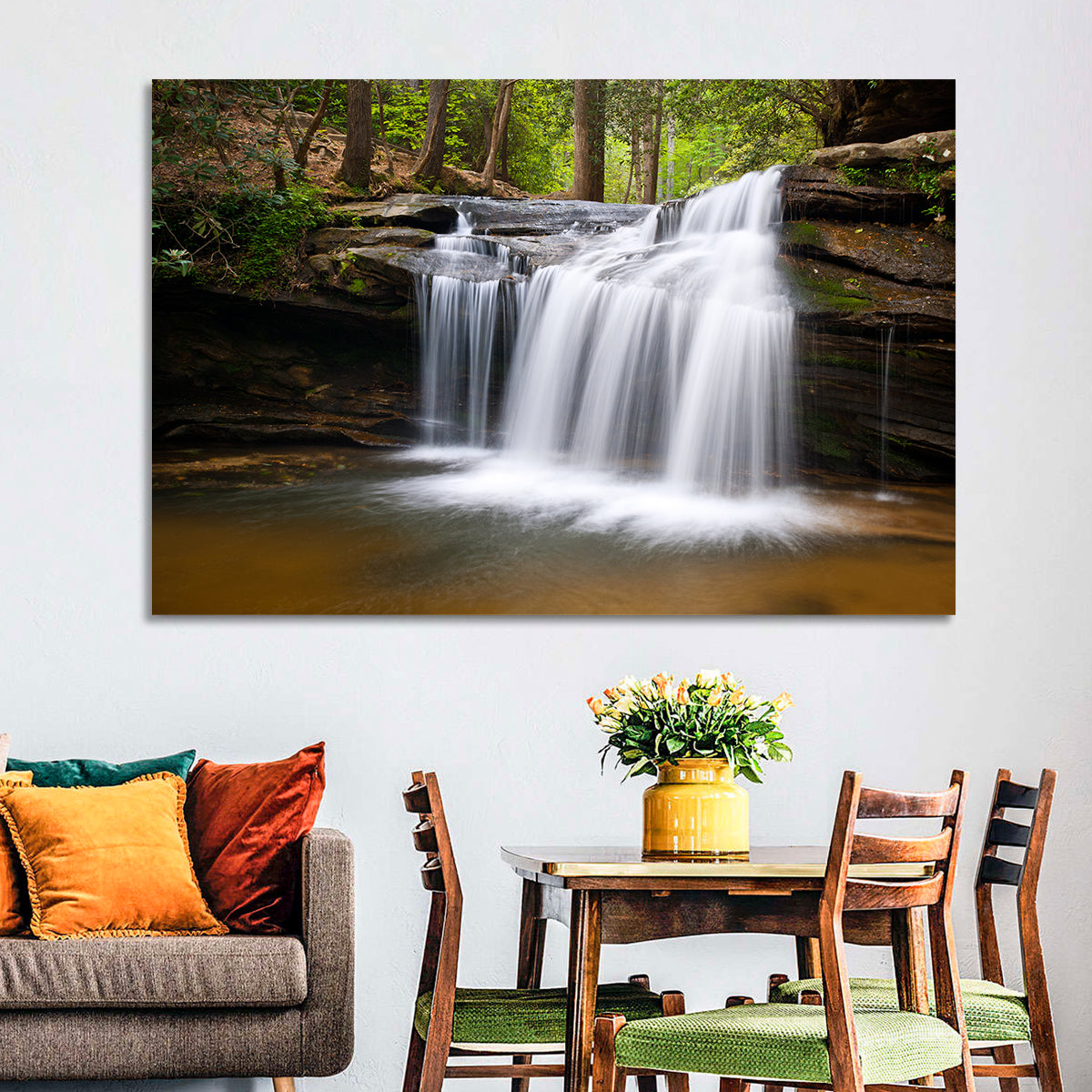 Table Rock State Park Waterfall Wall Art in a room, landscape