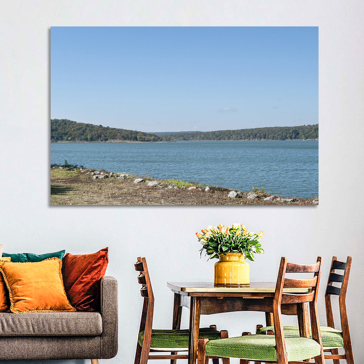 Tenkiller Lake Shoreline Wall Art in a room, landscape