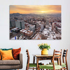 Sapporo Station Skyline at Golden Hour Wall Art