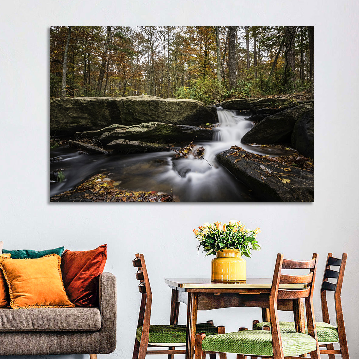 Cheaha Falls Autumn Waterfall Wall Art