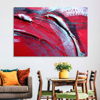 Crimson Impasto Motion Wall Art