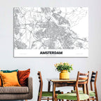 Amsterdam City Map Wall Art