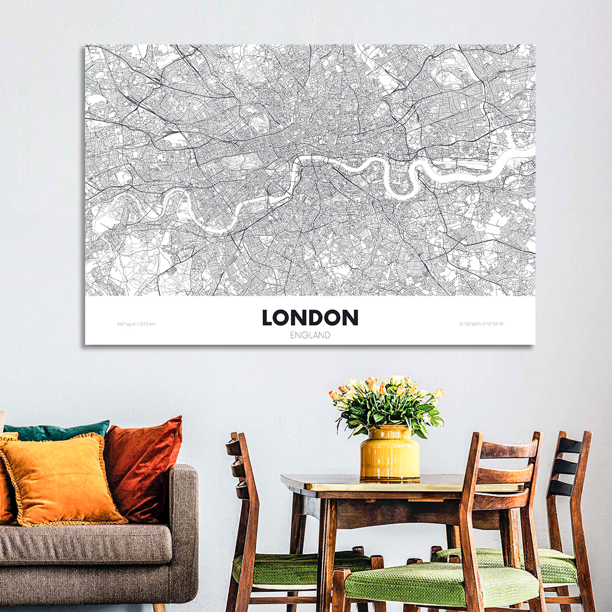 London River Map Wall Art
