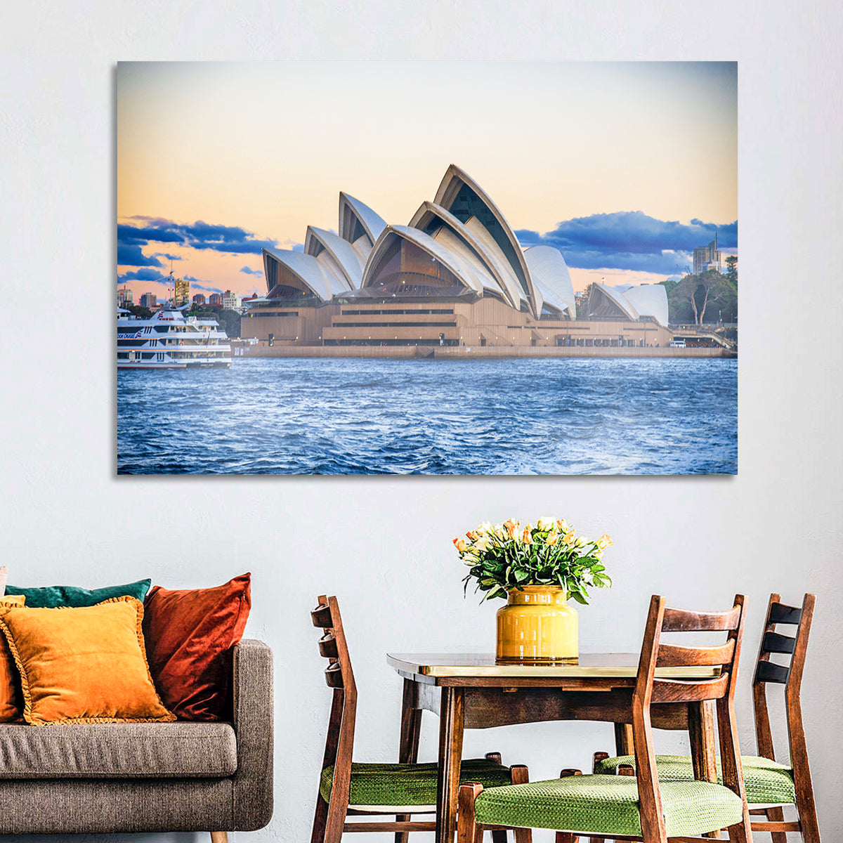 Sydney Opera House at Dusk Wall Art in a room, landscape