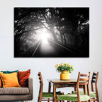 Foggy Forest Bridge Wall Art