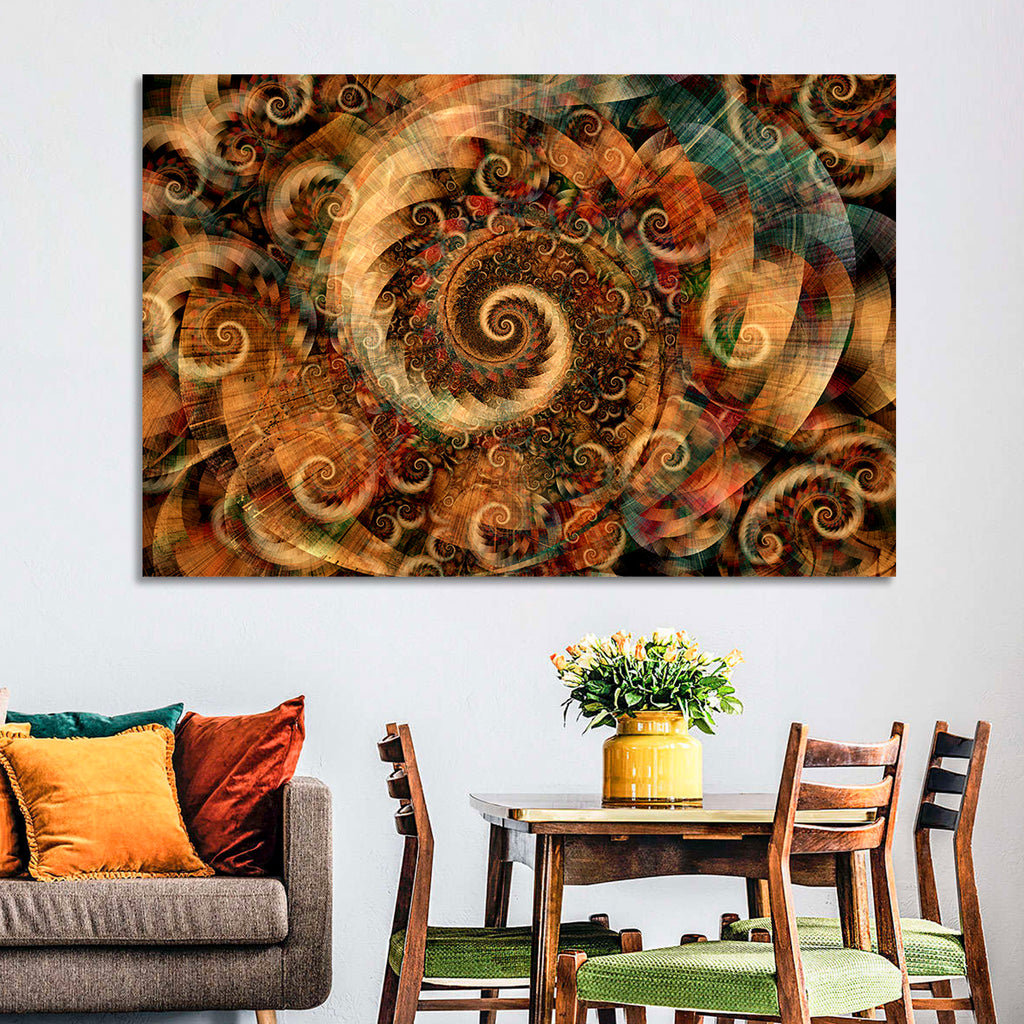 Golden Spiral Fractal Wall Art