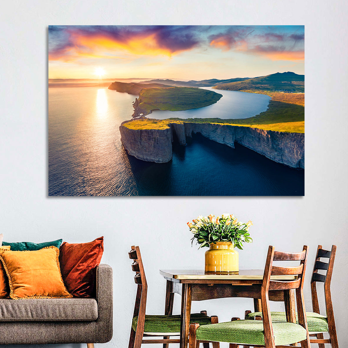 Sørvágsvatn Lake at Sunset Wall Art
