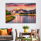 Hohensalzburg Fortress at Sunset Wall Art