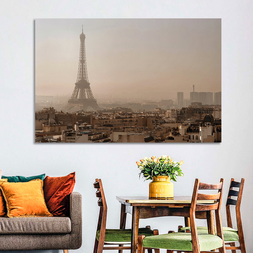 Eiffel Tower Over Paris Rooftops Wall Art