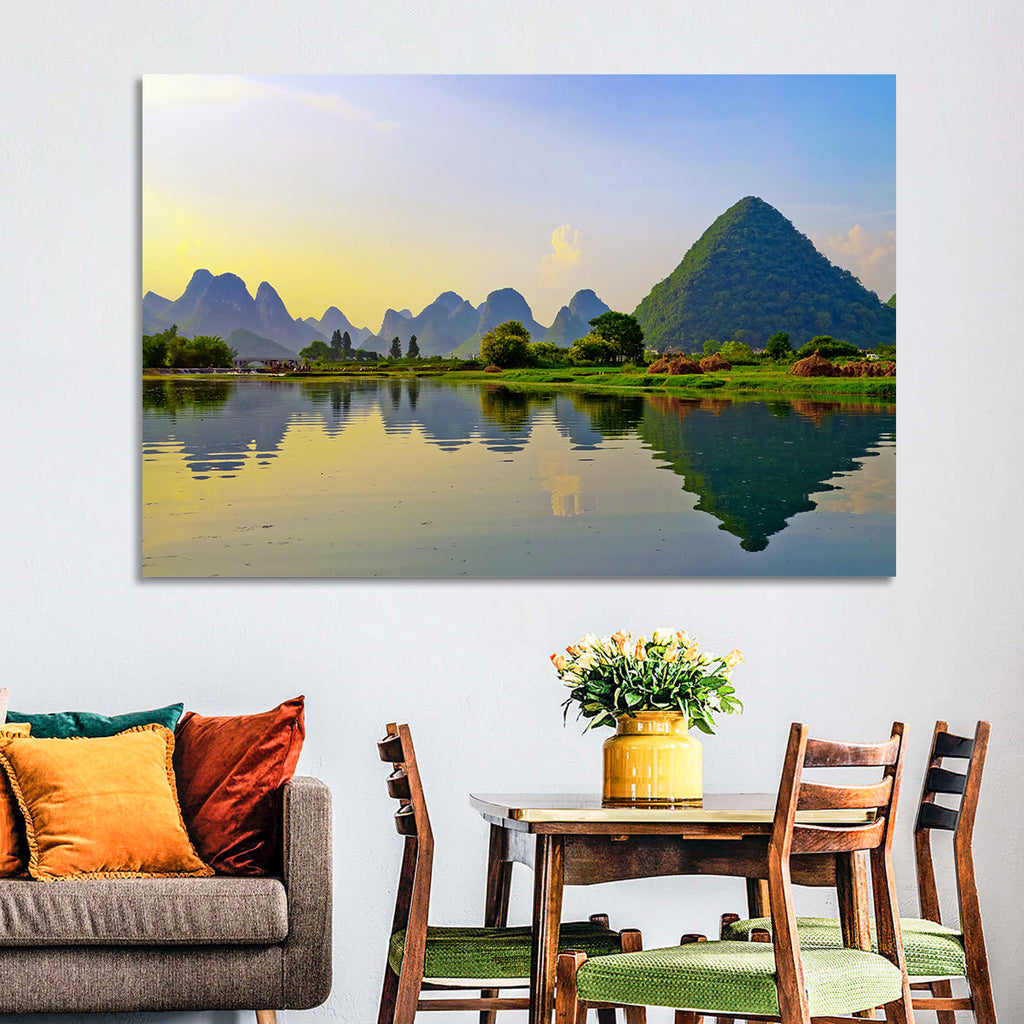 Yangshuo Reflection on Li River Wall Art