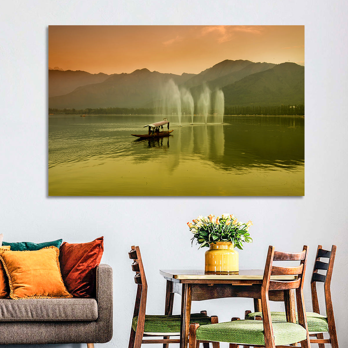 Dal Lake Srinagar Wall Art in a room, landscape