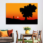 Solitary Sunset Silhouette Wall Art