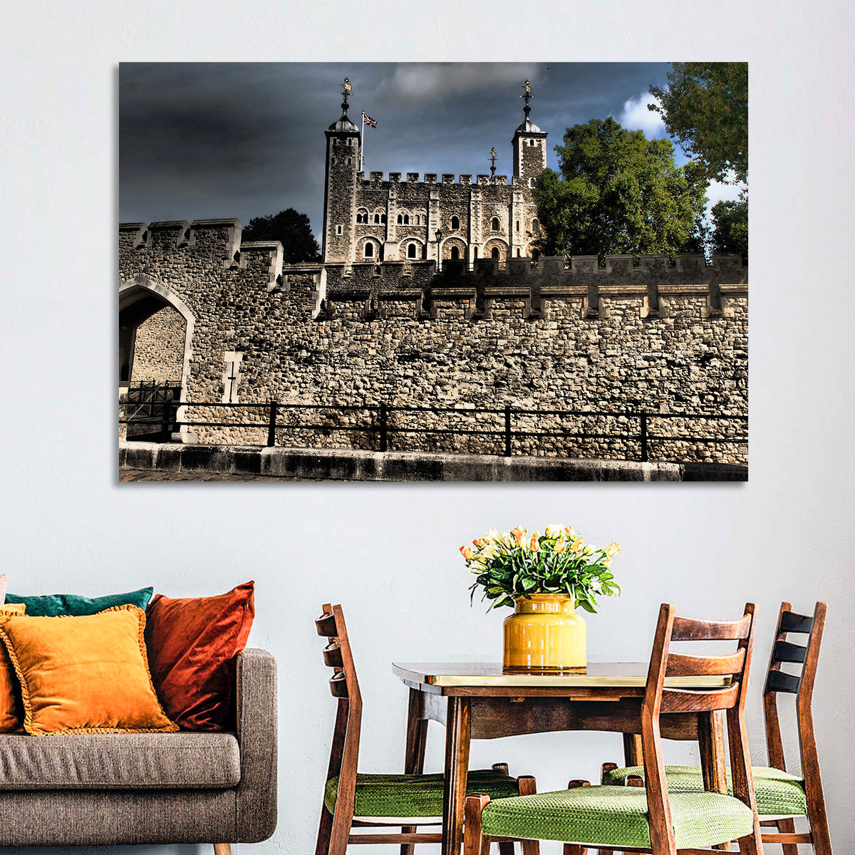 Tower of London Wall Art in a room, landscape