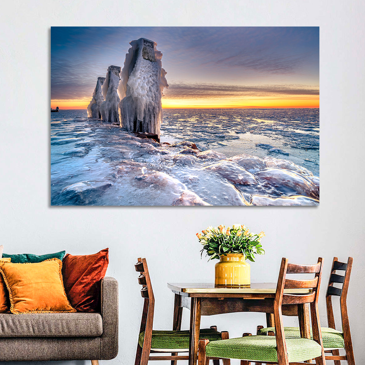 Netherlands Ice Sculpture Wall Art in a room, landscape
