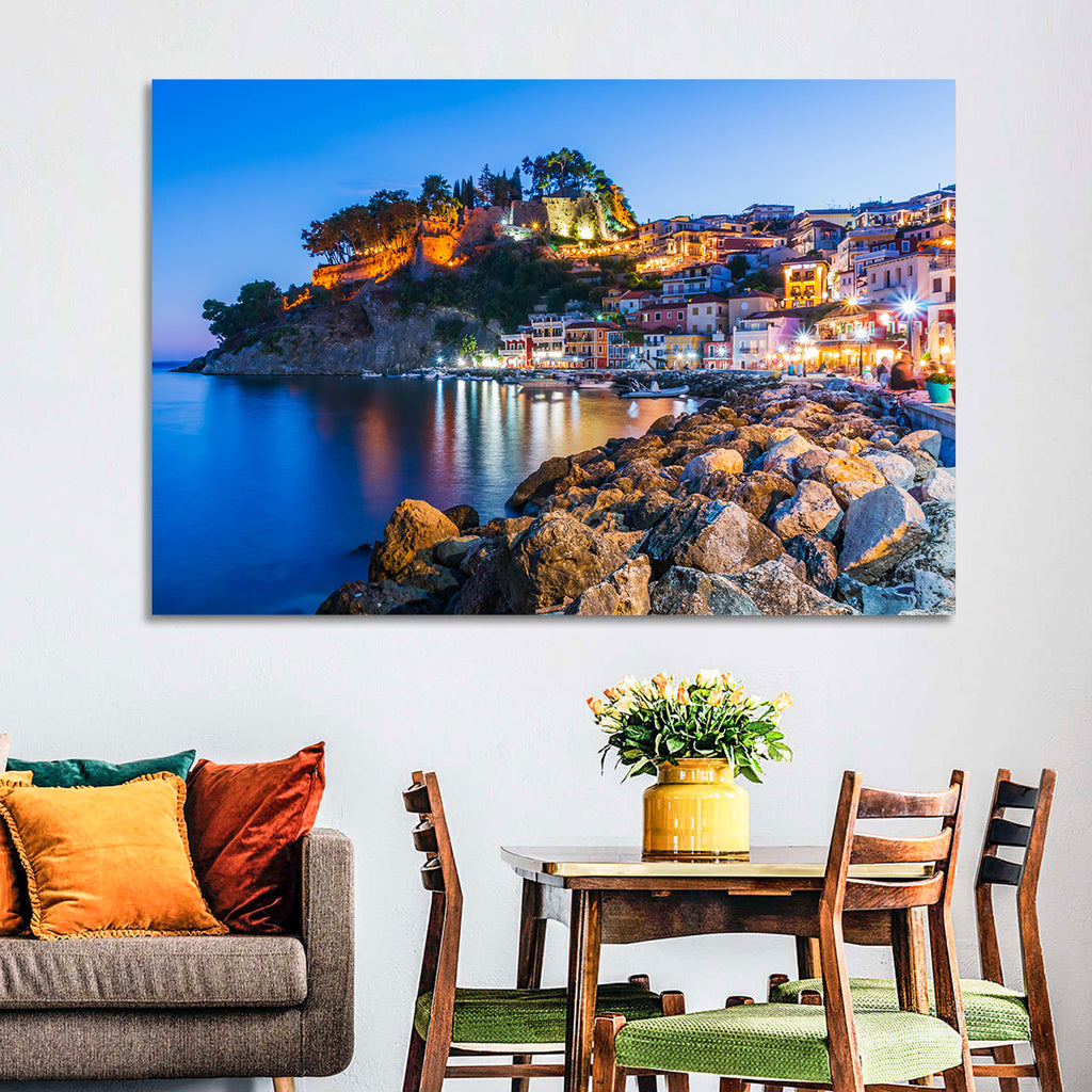 Parga Harbor at Dusk Wall Art