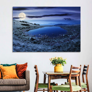 Mountain Lake at Night Wall Art