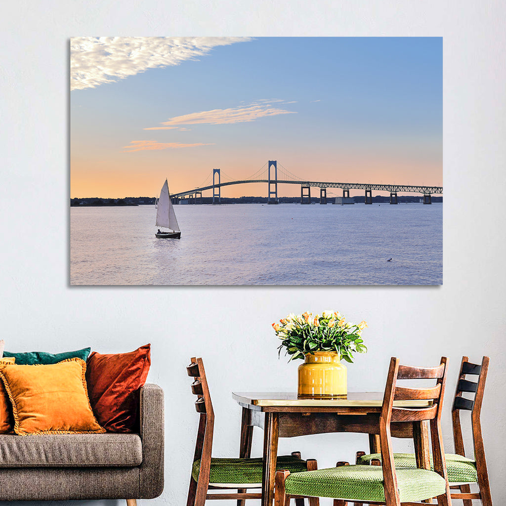 Newport Bridge at Sunset Wall Art