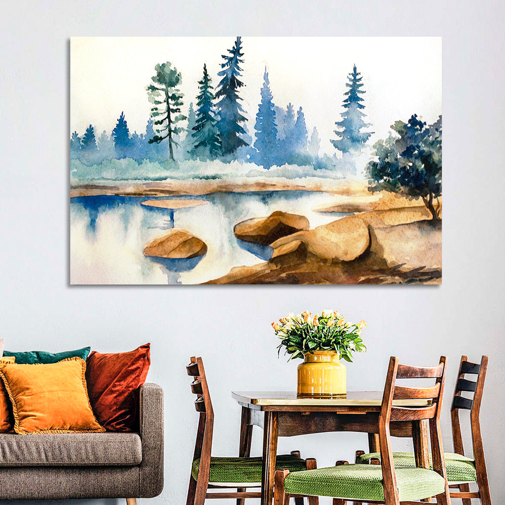 Misty Pine Stream Wall Art