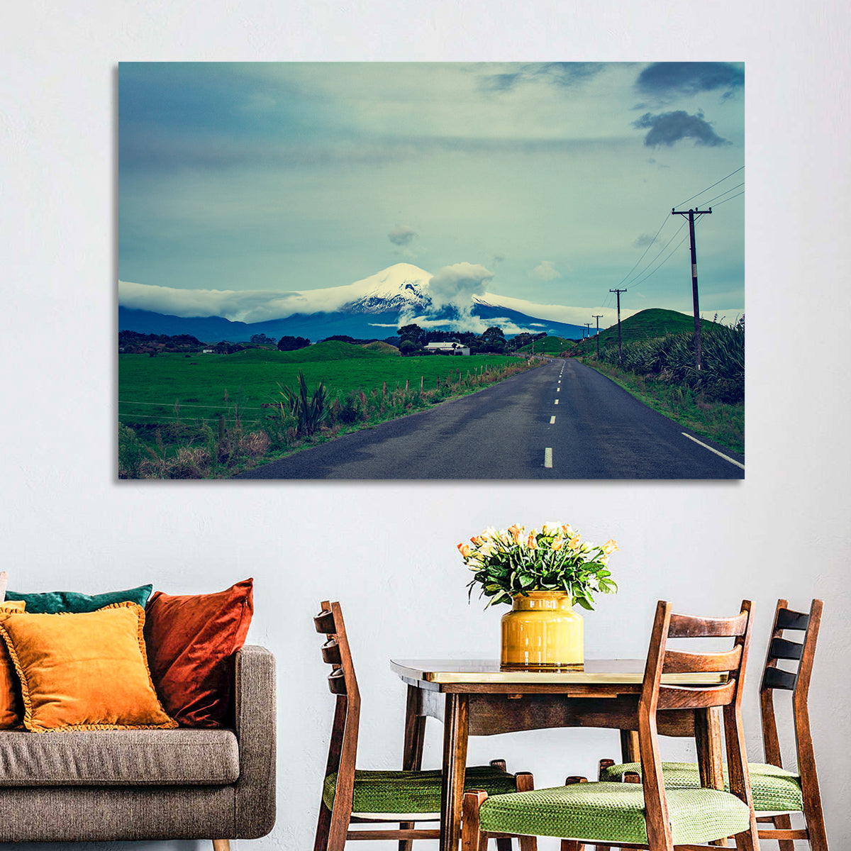 Empty Road to Mount Taranaki Wall Art