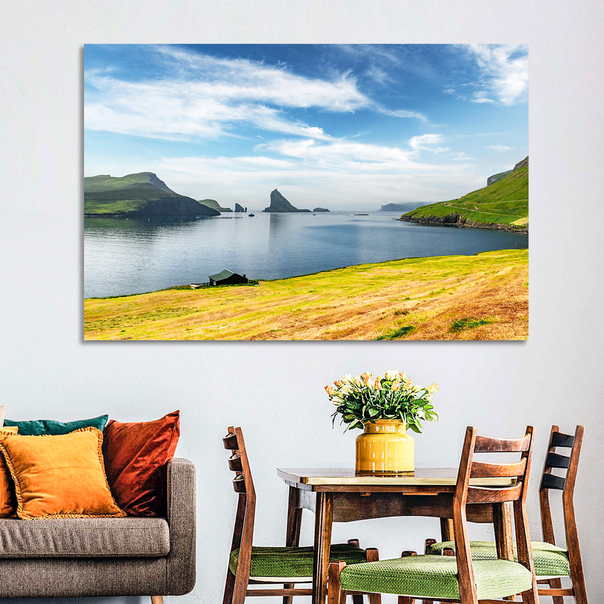 Tindhólmur and Drangarnir Coastal Bay Wall Art