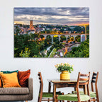 Zähringen Bridge at Twilight, Fribourg Wall Art