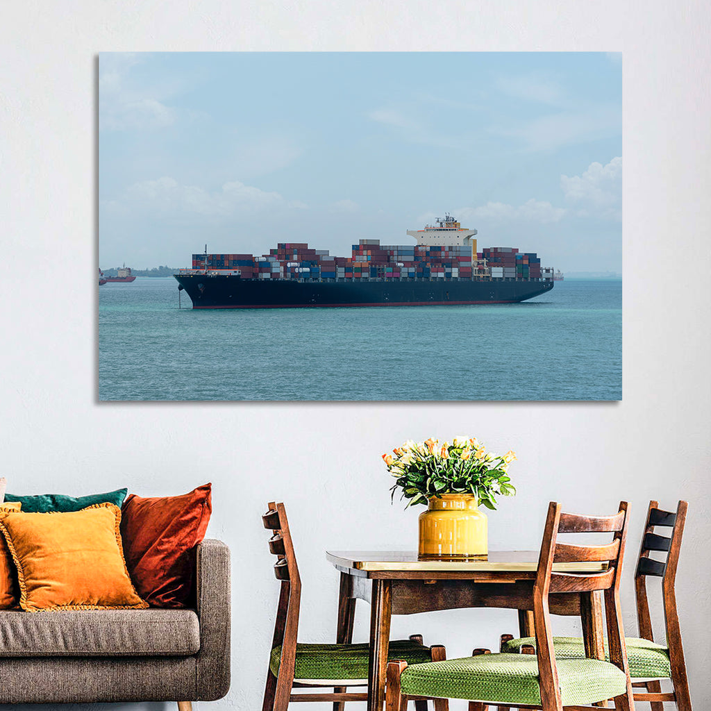 Harbor Container Ship at Sea Wall Art