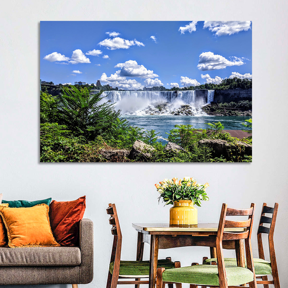 Niagara Falls Horseshoe Cascade Vista Wall Art in a room, landscape
