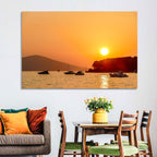 Golden Harbor Sunset Wall Art